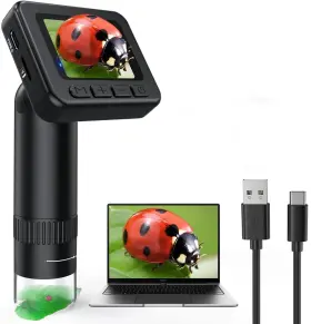 50x-1000x Imichi 850064146295 Microscope For Kids Magnification- 2 Inch Ips Hd Screen 2-31mp Pho
