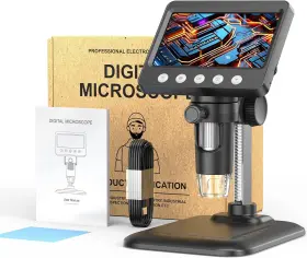 50x-1000x Iwobac Iwo0376-b Digital Microscope 4.3-inch Ips Hd Color Large Screen 2 Black