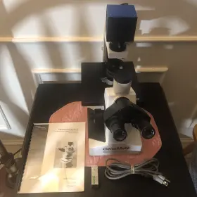 Cp-2a1 Jenco Inverted Trinocular Microscope With 4 Objectives - Works Nicely Cp-2a1 Jenco Inverted Trinocular Microscope With 4 Objectives - Works Nicely