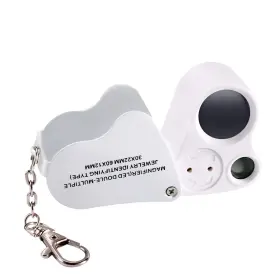 Jiusion 704795959993 Portable Lighted Led Illuminated Jewelry Magnifier 30x 60x Wearable Handheld