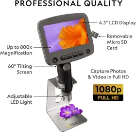 Jmw Sales Inc. 744110322507 National Geographic Digital Microscope For Kids 40-piece Handheld #3