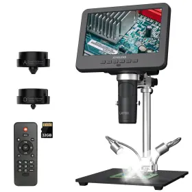Jl246ms Joyalens 616361267404 3 Lens 7ftft Lcd Hdmi Digital Microscope 2000x 24mp Soldering Microsco