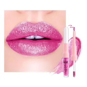 B0f13csgrv Kaely Hot Pink Metallic 2-in-1 Lipstick And Lip Liner Shimmer Liquid