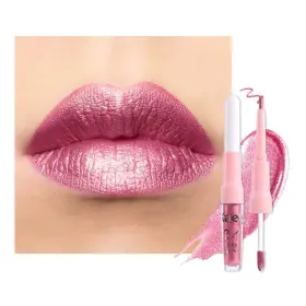 B0f13fz6yk Kaely 2-in-1 Mauve Pink Metallic Lipstick And Lip Liner Shimmer Liquid