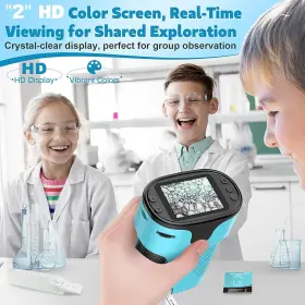 Kx-1000-cy Kexwaxx 1000x Pocket Microscope For Kids - 4k 2.0 Inch Screen Digital Mini Scope With Slide #3
