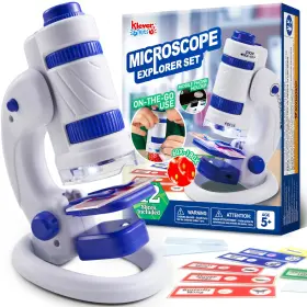 60201 Klever Kits Microscope Explorer Set For Kids 2 In 1 Science Experiment Toy With Portable