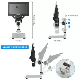1-1200x Koolertron 191442118610 7 Inch Lcd Digital Microscope 12mp Magnification 1080p Coin Microscop #3