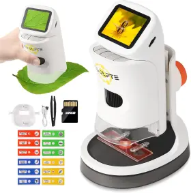 1000x Koolpte 711181724448 Microscope For Kids Hd Pocket 2.1ftft Lcd Screen Mini Micr