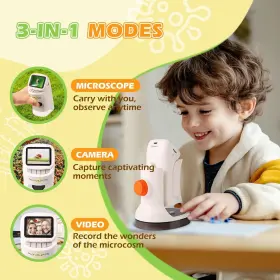 Xwj-123 Koolpte Microscope For Kids 1000x Hd Pocket 2.1ftft Lcd Screen Mini M #2