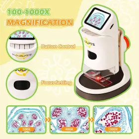 Xwj-123 Koolpte Microscope For Kids 1000x Hd Pocket 2.1ftft Lcd Screen Mini M #3