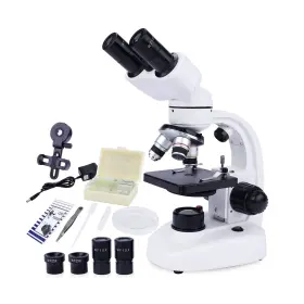 Qjkj-h24-020 Lakwar 40x-1000x Binocular Microscope For Adults With Slides Phone Holder