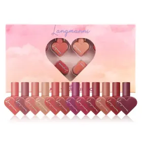 B0b62xvc1w Langmanni 12 Colors Sweet Heart Velvet Matte Waterproof Long-lasting Lipstick Set