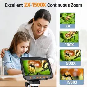 1500x Leipan 734814876697 Digital Microscope With 7 Inch Lcd Screen Magnification Soldering Microscop #2