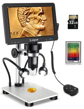 1200x Leipan 734814876710 7 Inch Lcd Digital Microscope 12mp Coin For Adults 1080p Microsc