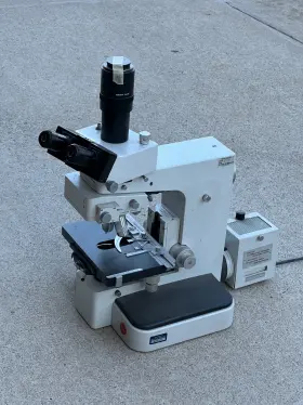 987200 Leitz Orthoplan Trinocular Microscope 4 Objectives Lamp Psu - Tested