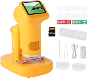 1600x Lengtouq Y-p02 Microscope For Kids Detachable Handheld Mini Digital Yellow