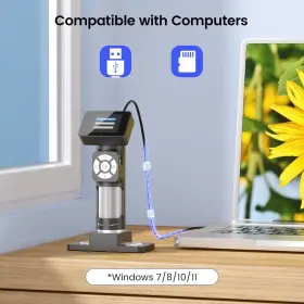 Lm112 Linkmicro 616361269378 Microscope For Kids 8-12 Handheld With 2 Inch Screen 500x Port #3
