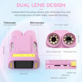 Lm-122p-it Linkmicro Dual Lens Pocket Microscope And Telescope For Kids Portable Educational Kit #3