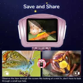 Lm012 Linkmicro Handheld Digital Microscope For Kids 2ftft Lcd Portable 300x 8 Led Photos And #3