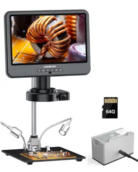 Lm208s-rl Linkmicro Lm208s 4k 30fps Hdmi Digital Microscope 1500x With Ring Light 3840p Uhd Video