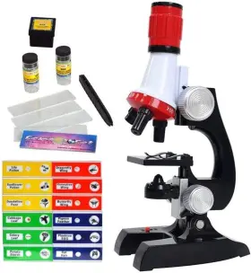 Lwxwjbp01 Little World Science Kits For Kids Beginner Microscope With Led 100x 400x And Red