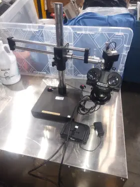 273rb-fl Luxo Microscope With Camera Led O Ring. Boom Stand