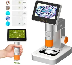 Matatastudio Mx2-as Microscope For Kids 2-in-1 Handheld Miniscope 1600x Digital Orange