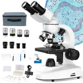 40x-1000x Maxlapter Wr-h-61 Binocular Microscope For Adults And Kids Professional Compound Mic