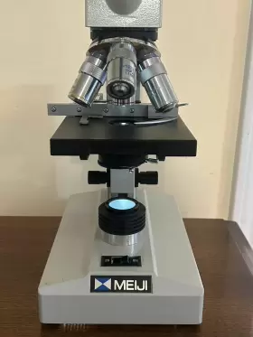 19555 Meiji Monocular Microscope - 4x/10x/40x/100x Works Great #2