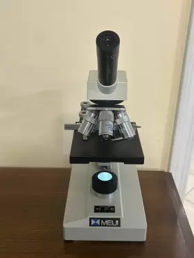 19555 Meiji Monocular Microscope - 4x/10x/40x/100x Works Great #3