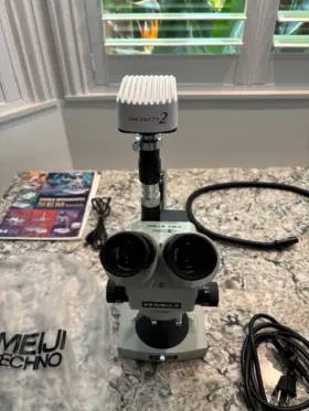 Emz-8trd Meiji Techno Stereo Zoom Microscope With Infinity Camera Extras