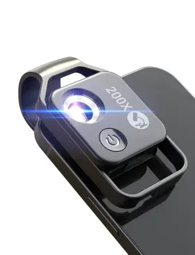 Ms002-bk Miao Lab Phone Microscope With Cpl Lens/led Light Nano Zoom 200x Pocket Ca
