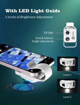 Ms002-wh Miao Lab Phone Microscope With Cpl Lens/led Light 200x Pocket Universa #3