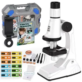 100x-1200x Mileonaim Sd668 61 Piece Kids Microscope Kit Magnification With Led Light Durab