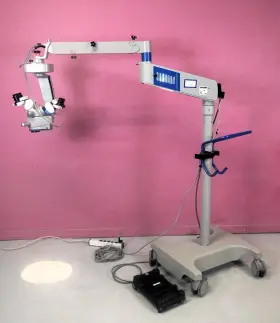681-292 Moller Wedel Omni-flex Opmi Dual Head Surgical Xy Zoom Microscope With Leica Stand