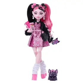 B0fdh4g8tv Monster High Draculaura Doll Pink Bow Dress Black Cardigan With Pet Bat