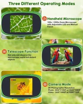 Xw-10 Nicmore Mini Pokect Microscope Kids Toys 3-1 Handheld Telescope With 2 Inch L #3