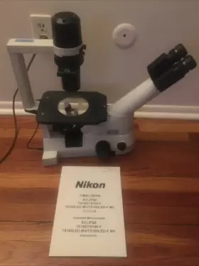 250122 Nikon Eclipse Ts100 Binoc. Inverted Phase Contrast Microscope Elwd 0.3 With 4/10