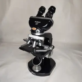 67275 Nikon 1965 Model S Compound Binocular Microscope Mirror Planar Plate With Blue Case #3