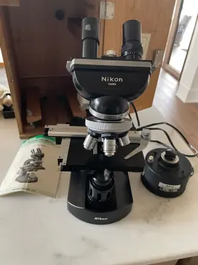 82052 Nikon Vintage Model S Epi-iilluminated Trans-illuminated Microscope