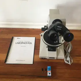 954966 Nikon Polarizing Microscope Labophot Binocular With Bertrand Lens - Complete/sweet