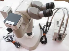 Hl250-ay Nikon Smz1000 Stereoscopic Zoom Microscope And Gt 5.0 Color Camera Amscope Light Source