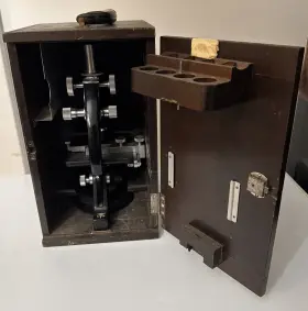 126270 Officine Galileo Italy 3 Objectives Monocular Microscope Sb4 With Case
