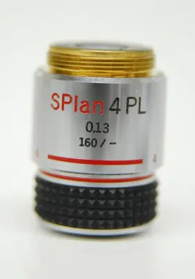 1-lp124 Olympus Splan 4 Pl 4x Phase Contrast Microscope Objective