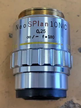 10nic Olympus Neosplan 0.25 /- F 180 Ic10 Microscope Objective Lens