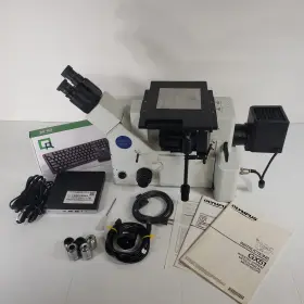 Gx51 Olympus Tested Inverted Metallurgical Microscope 5 Objectives Camera Pc
