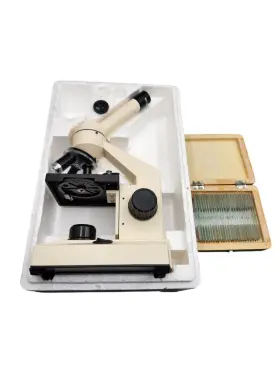40x-100x Omax 729440212216 Student Biological Microscope Led With 25 Prepared Biology Slides