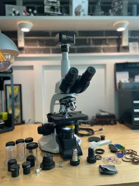 M93sbdk Omax M93 Sbdk Trinocular Darkfield Microscope 5mp Usb3.0 A3550 Camera Extras