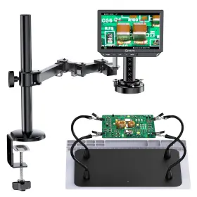 Odm801 Opqpq Auto-focus 4k Digital Microscope With Flexible Arm And Helping Hands Station H