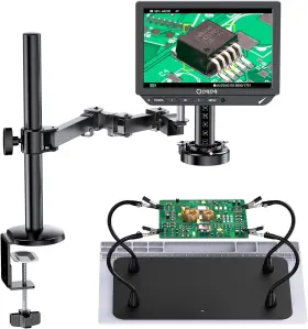 2-2000x Opqpq Odm802 4k Auto Focus Digital Microscope 10 Inch Uhdcoin Flexible Arm